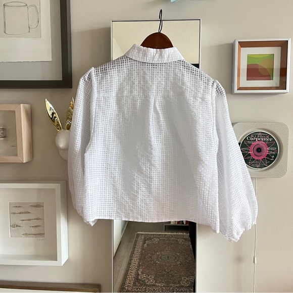 Icone Sheer Gingham Cropped Shirt, szS - Picture 3 of 5